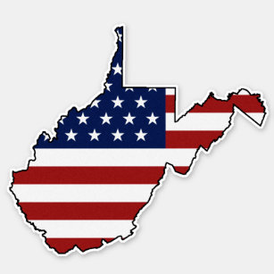 American Flag West Virginia Sticker