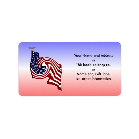 American Flag Whirlwind Flow Name Address Labels