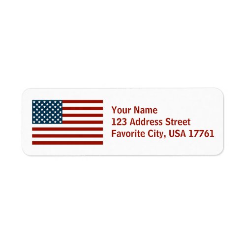 American Flag White Address Labels