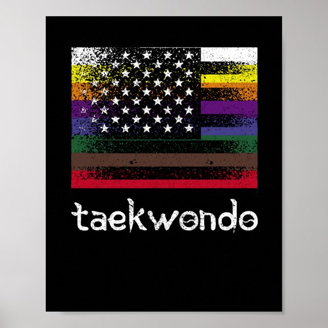 American Flag White Black Belt Colors Poster (Front)