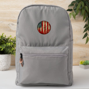 American Flag Wind Spinner Round Patch