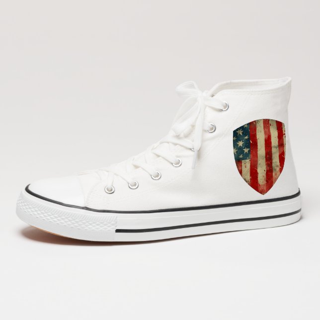 American Flag Wind Spinner Round Patch (On Shoe Ankle)