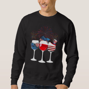 American Flag Wine Glass Sweatshirt