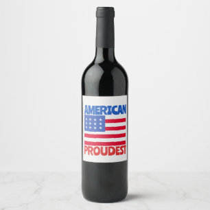 American Flag  Wine Label