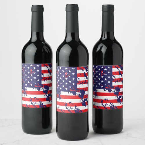 American Flag Wine Label