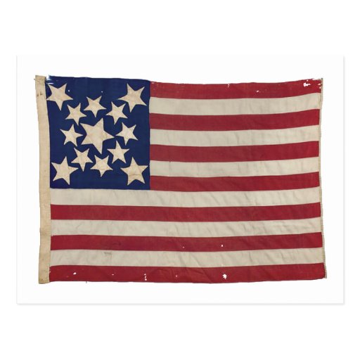 American Flag with 13 Stars Postcard | Zazzle