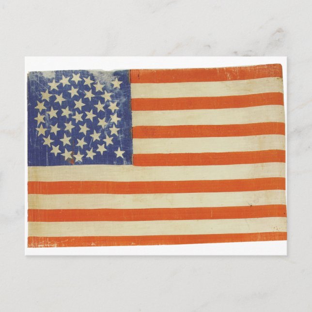 American Flag with 38 Stars Postcard (Front)