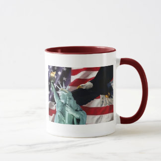 American Flag with American Eagle & Lady Liberty Mug