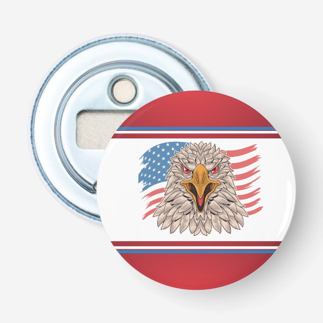 American Flag with an Eagle   Bottle Opener (Front)