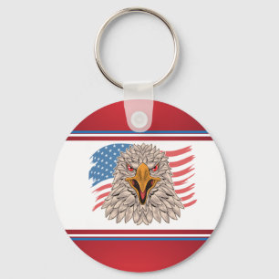 American Flag with an Eagle Keychain