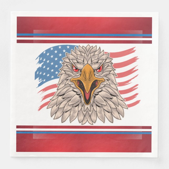 American Flag with an Eagle Paper Dinner Napkins (Front)