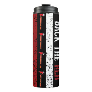 American Flag With Back The Red Firefighter  Thermal Tumbler