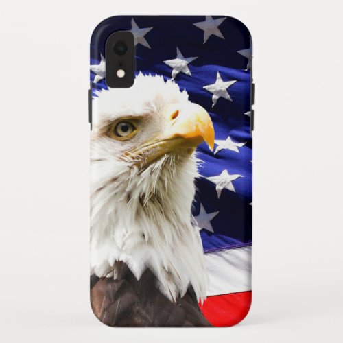 American Flag with Bald Eagle iPhone XR Case