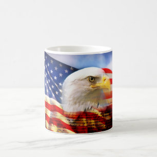 American Flag with Bald Eagle Coffee Mug