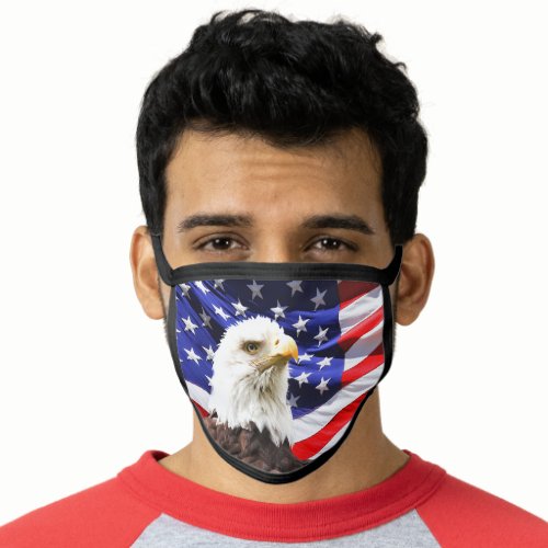 American Flag with Bald Eagle Face Mask