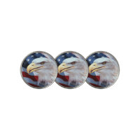 American Flag with Bald Eagle Golf Ball Marker