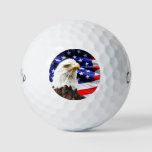 American Flag With Bald Eagle Golf Balls at Zazzle