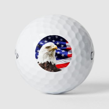 American Flag With Bald Eagle Golf Balls by Virginia5050 at Zazzle