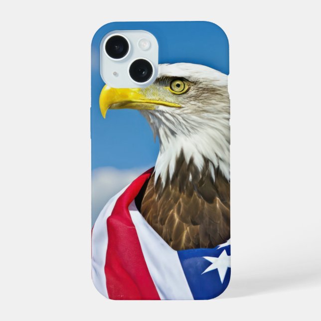 American Flag With Bald Eagle Iphone Case (Back)