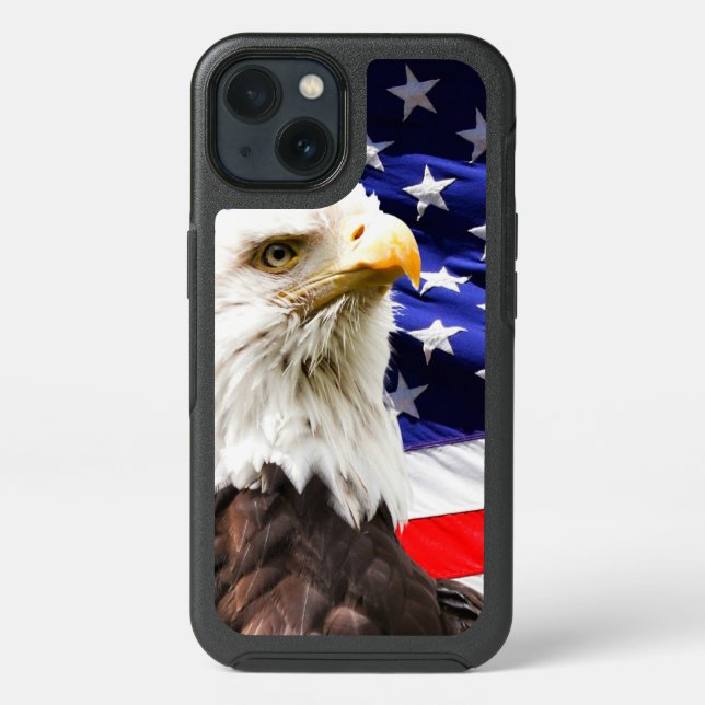 American Flag with Bald Eagle  Otterbox iPhone Case (Back)