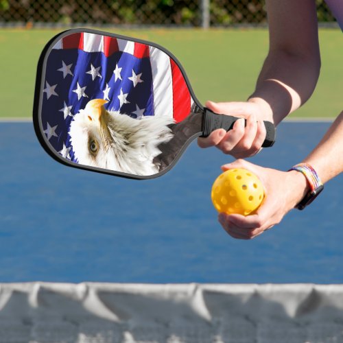 American Flag with Bald Eagle Pickleball Paddle American Flag with Bald Eagle Pickleball Paddle