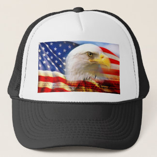 American Flag with Bald Eagle Trucker Hat
