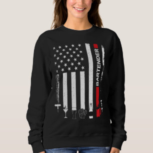 American Flag With Bartender  For Women Men Sweatshirt