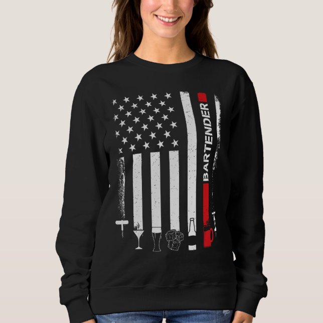 American Flag With Bartender  For Women Men Sweatshirt (Front)