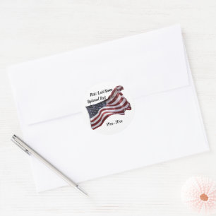 American Flag with Crosses Memorial Classic Round Sticker