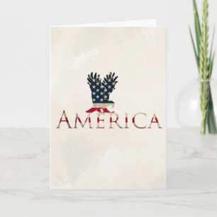 American Flag with Eagle Holiday Card