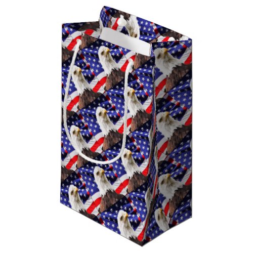 American Flag with Eagle Small Gift Bag