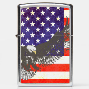 American flag with Eagle US patriotic Zippo Lighter