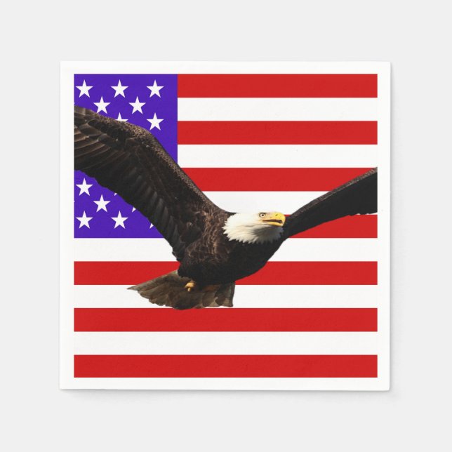 American flag with eagle USA Paper Napkins (Front)