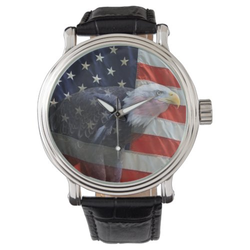 American Flag with Eagle Watch