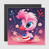 American Flag with Flamingo Cartoon-69216 (Front/Back)