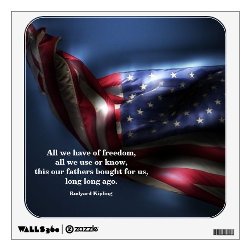 American Flag with Freedom Quote Wall Sticker