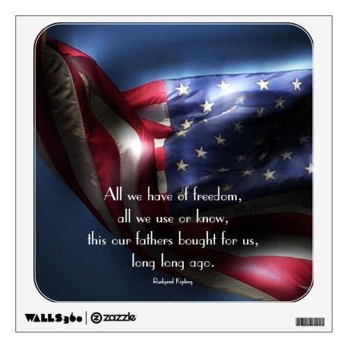 American Flag_with Freedom Quote Wall Sticker