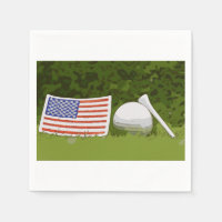 American Flag with golf ball Napkins