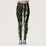 American flag with green camo leggings<br><div class="desc">American flag with green camo</div>