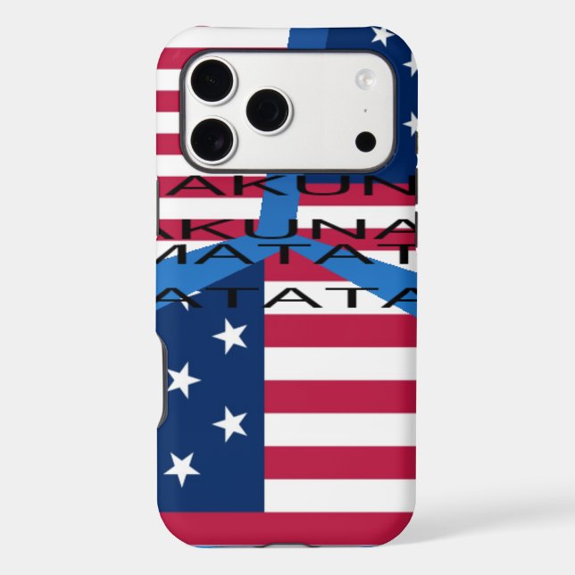 American Flag with Hakuna Matata: Patriotic Design Case-Mate iPhone Case (Back)