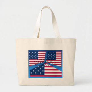 American Flag with Hakuna Matata: Patriotic Design Large Tote Bag