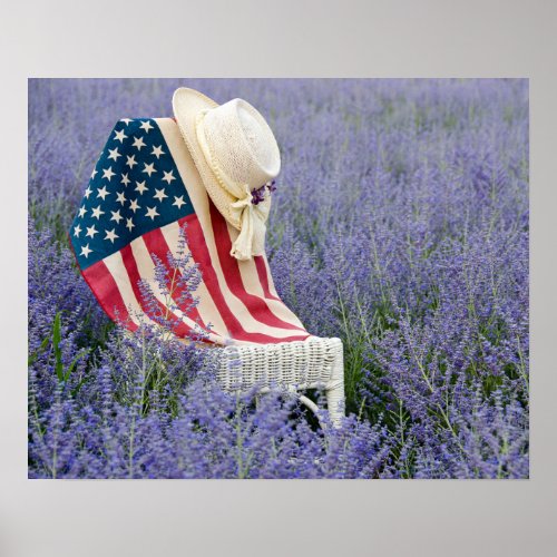American Flag with Hat Poster