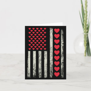 American Flag With Hearts Valentine S Day Card
