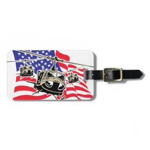 American Flag with Helicopters Luggage Tag