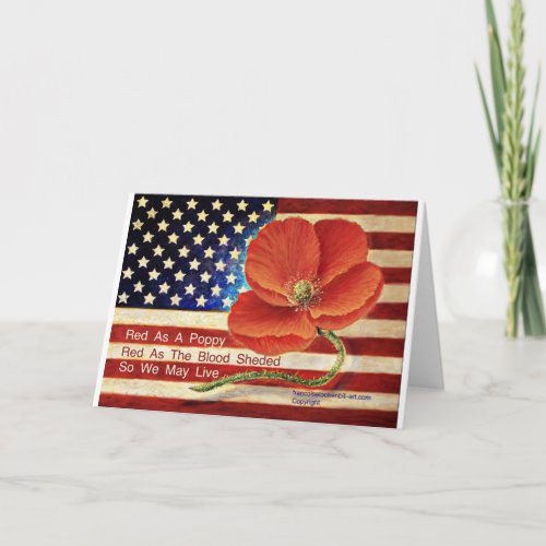American Flag with inspirational quote Card