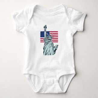 American Flag with Lady Liberty  Baby Bodysuit