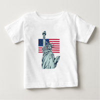 American Flag with Lady Liberty   