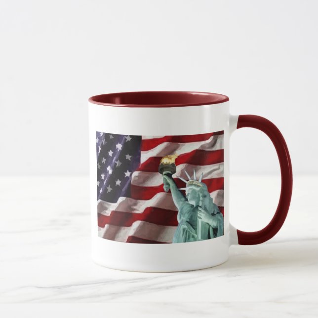 American Flag with Lady Liberty Mug (Right)