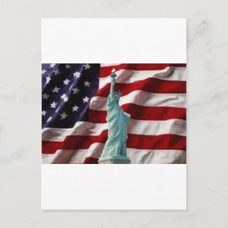 American Flag with Lady Liberty Postcard