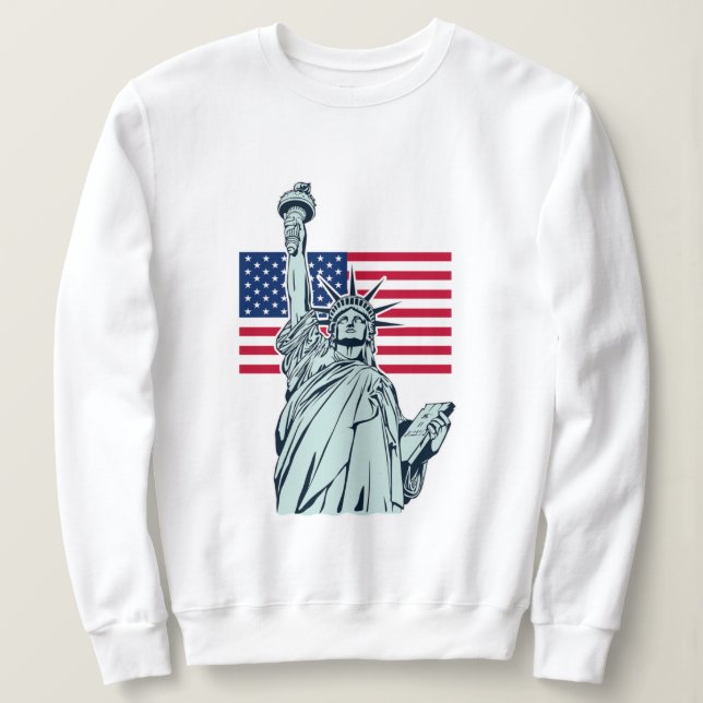 American Flag with Lady Liberty    Sweatshirt (Design Front)